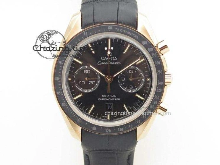 0521 Speedmaster ’57 Co-Axial SS RG OMF 1:1 Best Edition Black Dial On SS RG Bracelet A9300 (Free Leather Strap) RelaxedFit 8071
